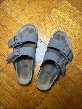 Birkenstock Unisex Two-Strap Sandals in Brown Gray